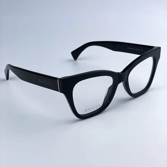 NEW Gucci GG1133O 003 Shiny Black Cat Eye Women LOGO Eyeglasses